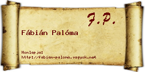 Fábián Palóma névjegykártya